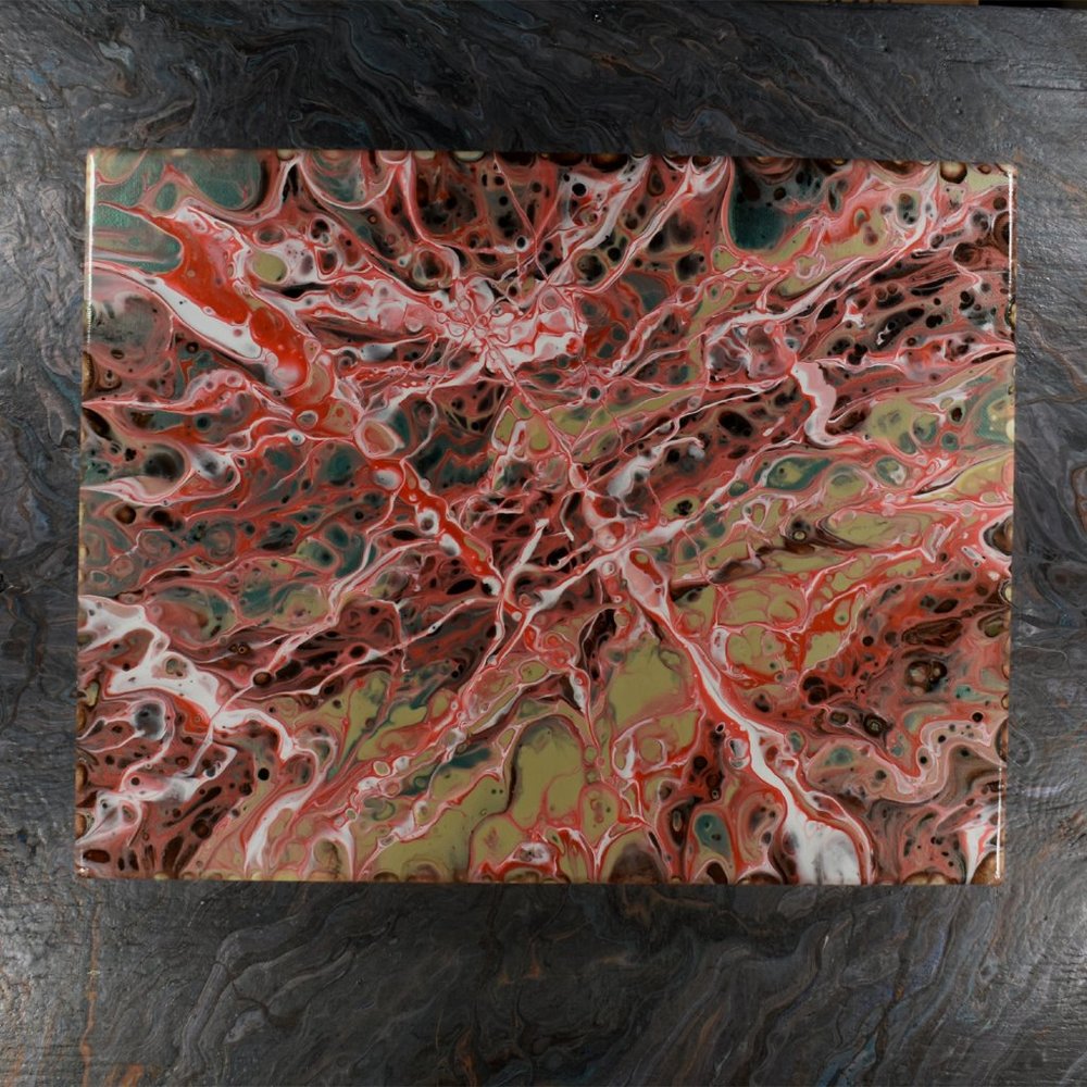 Acrylic Pour Painting 11x14 Clear coated